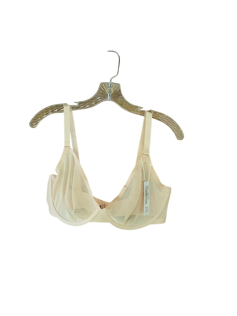CUUP Cream The Plunge Mesh Underwire Bra Size 36F